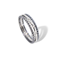Anello riviera da donna in oro bianco 18 kt con diamanti naturali G VS 0.06 ct – Idee Preziose dal 1987 - IP.AK18B/58D